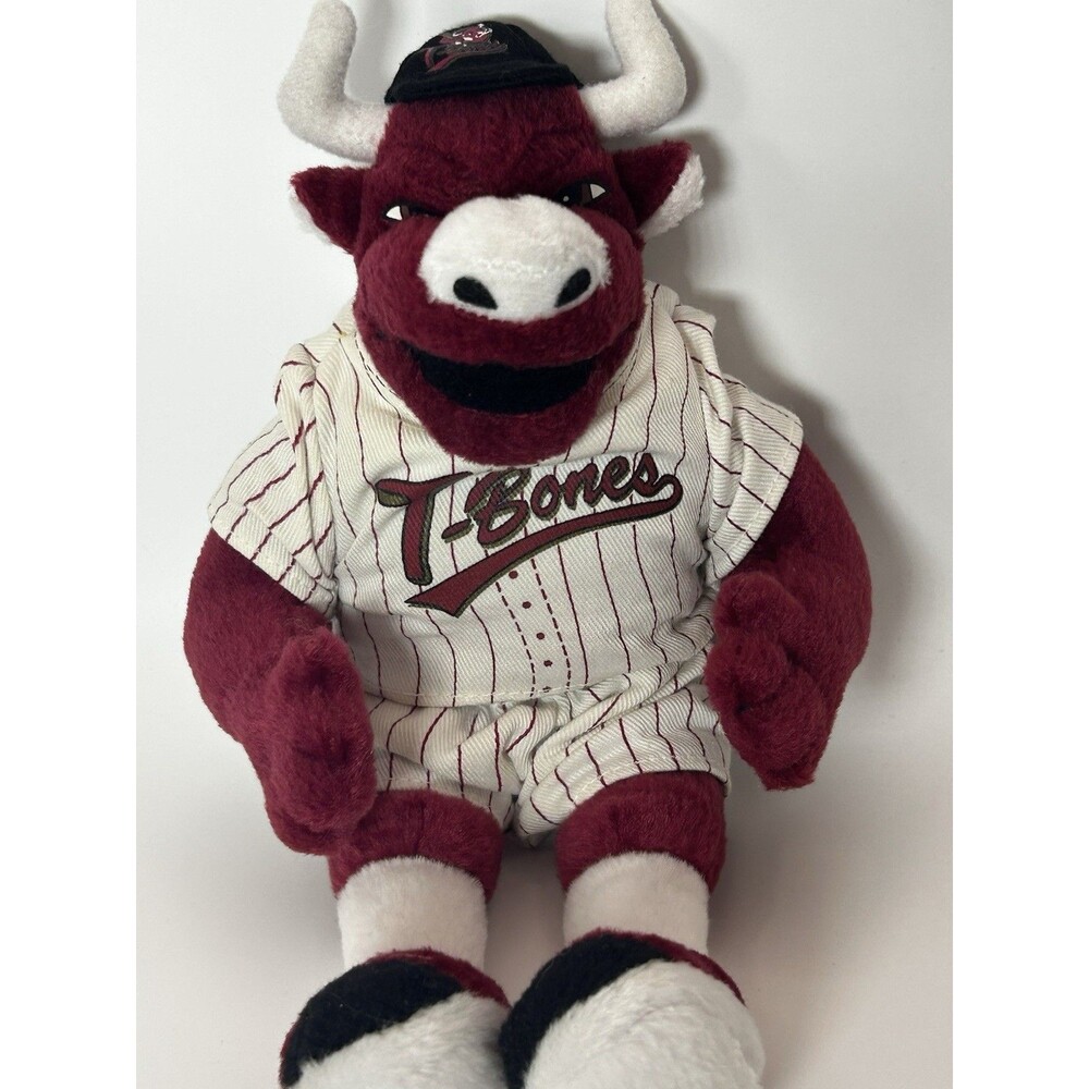 2004 Sizzle T-Bones Mascot Plush Bull Baseball Bobble Head Style Stuffed